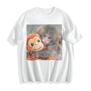 Punch Monkey Cotton T-Shirt in White
