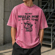 Diddly Squat Possum Vintage Washed T-Shirt in Red