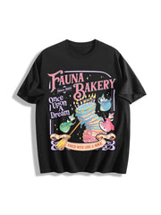 Fairy Godmother Baking Cotton T-Shirt in Black