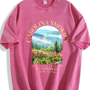 North Carolina Smoky Mountain National Park Vintage Washed T-Shirt in Red