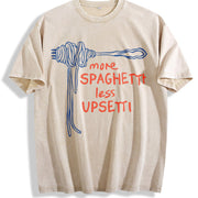 Spaghetti Food Vintage Washed T-Shirt in Beige