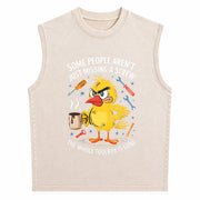 Some People Aren't Just Missing a Screw Vintage Washed Tank Top in Beige