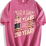 Coastal Grandpa & Urban Explorer Statement: 250 Years Vintage Washed T-Shirt in Red