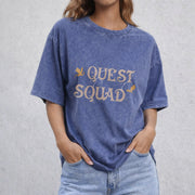 Quest Squad vintage washed oversized T-shirt in Blue