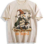 It Was the Tism My Lord Wizard Duck Vintage Washed T-Shirt in Beige