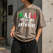Mexicans Ain't Going Anywhere Vintage Washed T-Shirt in Brown
