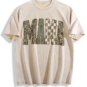 Retro Hunting Camo Mama Deer Hunting Season Duck Camo vintage washed oversized T-shirt in Beige