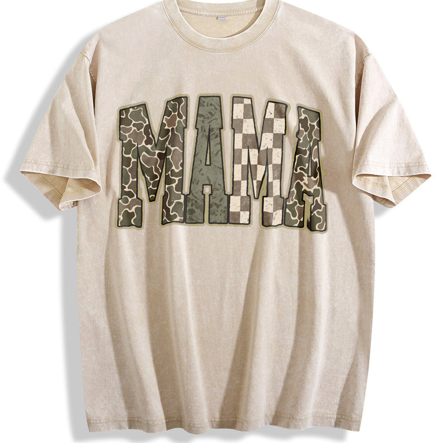 Retro Hunting Camo Mama Deer Hunting Season Duck Camo vintage washed oversized T-shirt in Beige