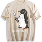 Penguin for Birthdays Vintage Washed T-Shirt in Beige