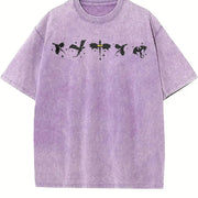 Fourth Wing Basgiath War College Violet Sorrengail vintage washed oversized T-shirt in Purple