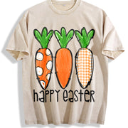 Happy Easter Vintage Washed T-Shirt in Beige