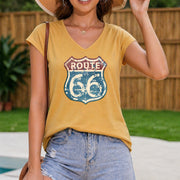 Ladies' V-neck Tank Women's Color Cotton Tank Top in Yellow