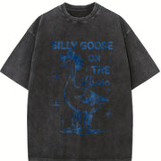 Retro Silly Goose Silly Goose on the Loose Vintage Washed T-Shirt in Black