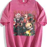 Limited Bakugo Katsuki Vintage Washed T-Shirt in Red