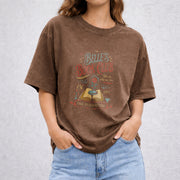 Belle's Book Club vintage washed oversized T-shirt in Brown