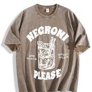 1 Pcs Heavy Adorable Vintage Washed T-Shirt in Brown