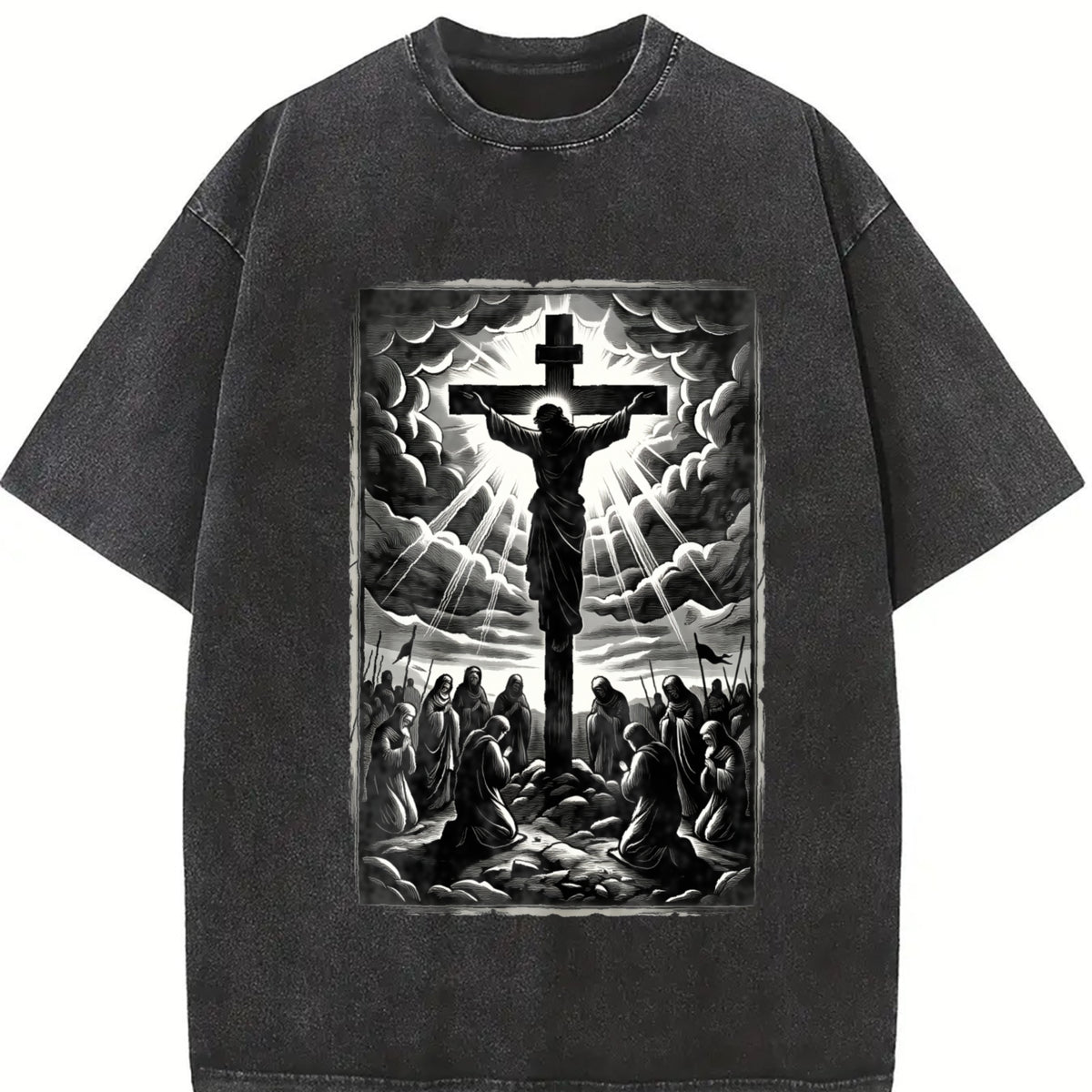 Retro Pure Vintage Washed T-Shirt in Black
