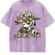 Sleeveless Tank Camo Duck Fowlmouth Muscle Vintage Washed T-Shirt in Purple
