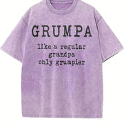 Grumpa Like Regular Grandpa Only Grumpier Grandfather Vintage Washed T-Shirt in Purple