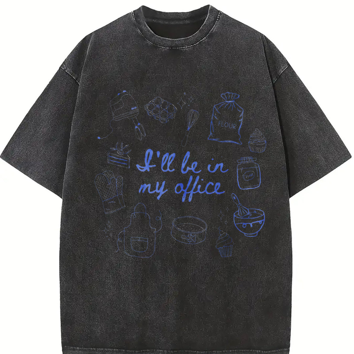 Baker for Cooking for Baking Moms Vintage Washed T-Shirt in Black