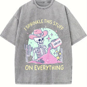 I Sprinkle This Stuff on Everything. Short-sleeved. Vintage Washed T-Shirt in Gray