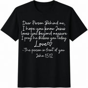 Dear Person Behind Me Cotton T-Shirt in Black