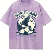 World Game One World One Game Vintage Washed T-Shirt in Purple