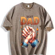 Best Dad Fist Bump Vintage Washed T-Shirt in Brown