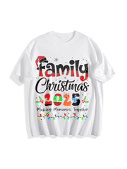 Family Christmas 2025 Cotton T-Shirt in White