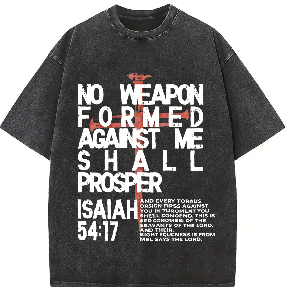 No Weapon Christian Vintage Washed T-Shirt in Black