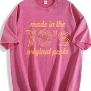 Made in the 70s Original Parts Age Birthday Decade Classic Vintage Washed T-Shirt in Red
