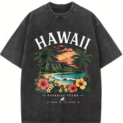 Paradise Found Hawaii Vintage Washed T-Shirt in Black