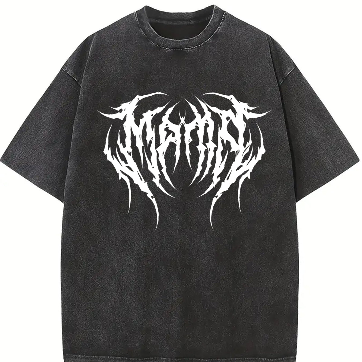Mama Metal Font Vintage Washed T-Shirt in Black