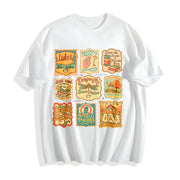 Stars Hollow Connecticut Stamp Lukes Diner Gilmore Girls Cotton T-Shirt in White