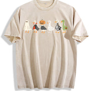 Halloween Goose Just a Spooky Goose Vintage Washed T-Shirt in Beige