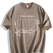 I Have Rabies 90s Retro ® Y2k Sheep Vintage Washed T-Shirt in Brown