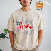 F Around and Find Out Vintage Washed T-Shirt in Beige