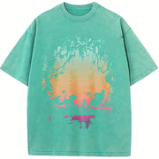 Remake the Lion Kingg Hakuna Matata Silhouettee Jungle Vintage Washed T-Shirt in Blue