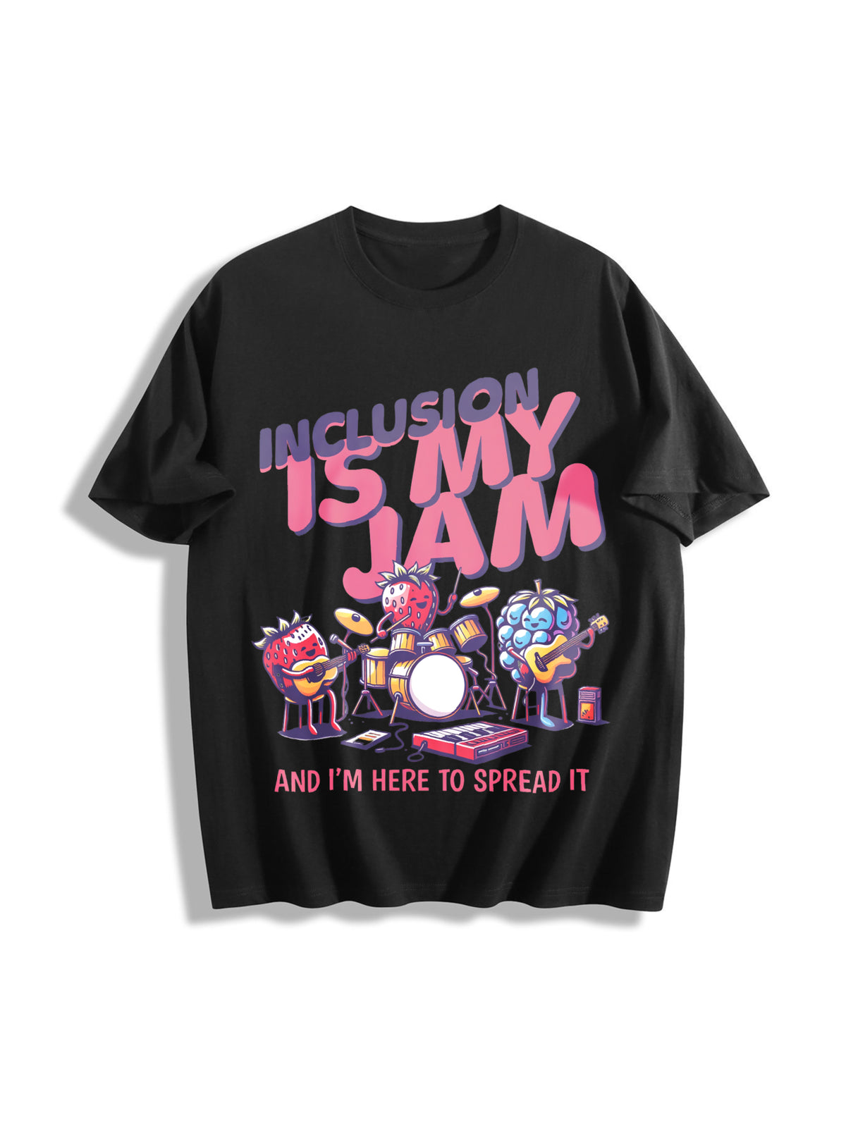 Inclusion Is My Jam Cotton T-Shirt in Black