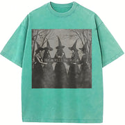 Girls Will Be Girls Witch Vintage Washed T-Shirt in Blue