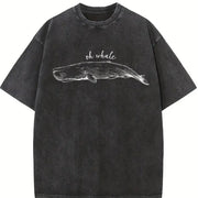 Minimalist Beach Meme Vintage Washed T-Shirt in Black