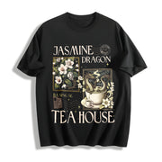 Jasmine Dragon Tea Shop Cotton T-Shirt in Black