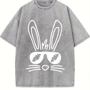 Popular Fashionable Letters Vintage Washed T-Shirt in Gray