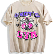 Undy's Gym Skeleton Vintage Washed T-Shirt in Beige