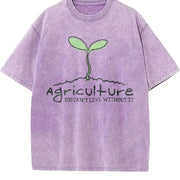 Agriculture You Can't Live Without It Vintage Washed T-Shirt in Purple