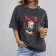 Stranger Christmas vintage washed oversized T-shirt in Black