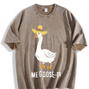 ME Goose-ta Perfect for Street Vintage Washed T-Shirt in Brown