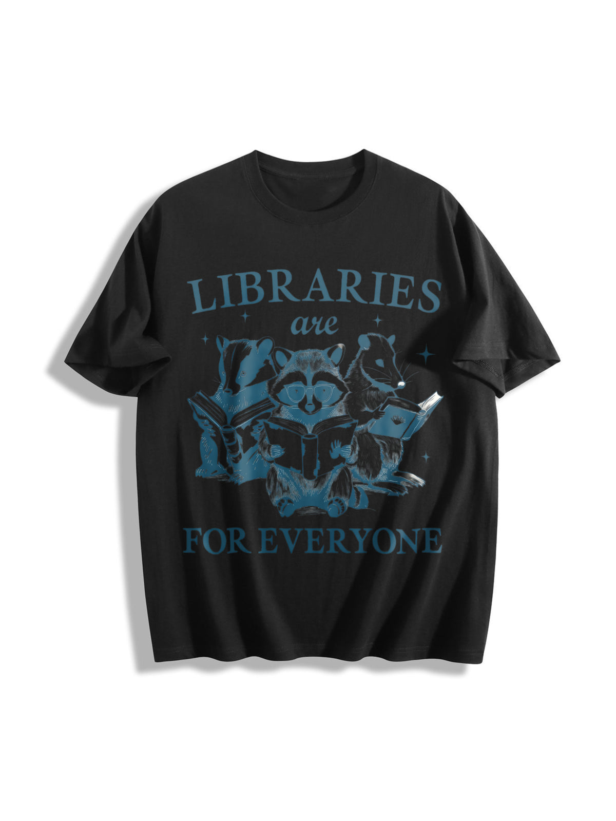 Libraries Are for Everyone Cotton T-Shirt in Black