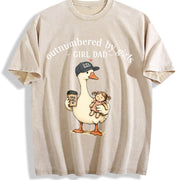Girl Dad Outnumbered by Girls Vintage Washed T-Shirt in Beige