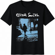 Elliott Smith Blue Album Cotton T-Shirt in Black